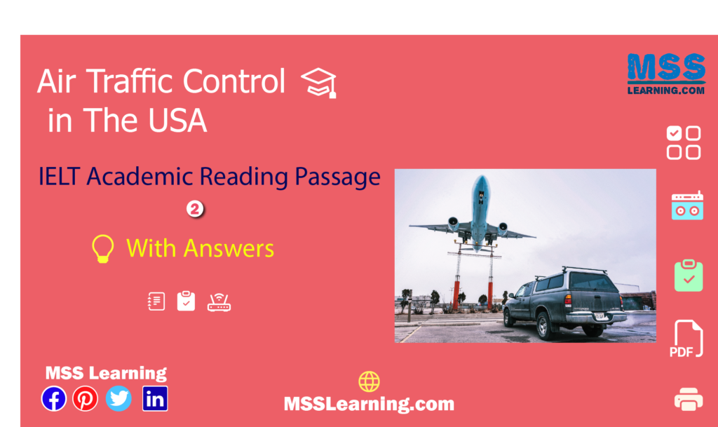 Air Traffic Control in The USA Cambridge IELTS 8 Test Academic Reading Passage 2 with answers.