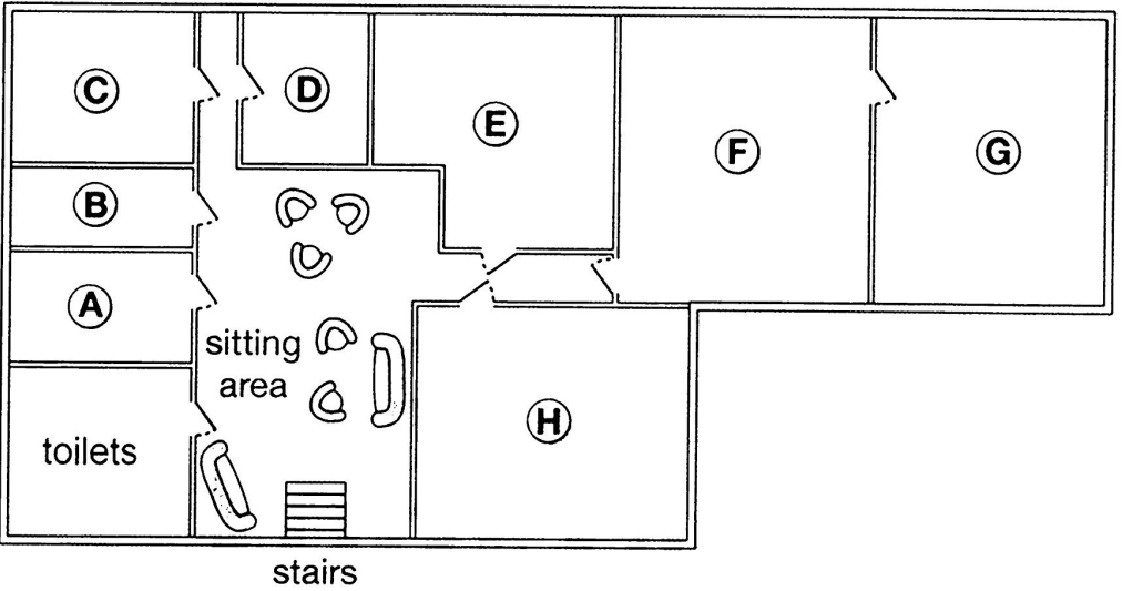 Cambridge IELTS 11 Listening Test 4 basement of museum map Questions 17-20.PNG